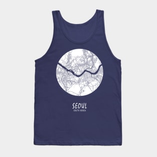 Seoul, South Korea City Map - Full Moon Tank Top